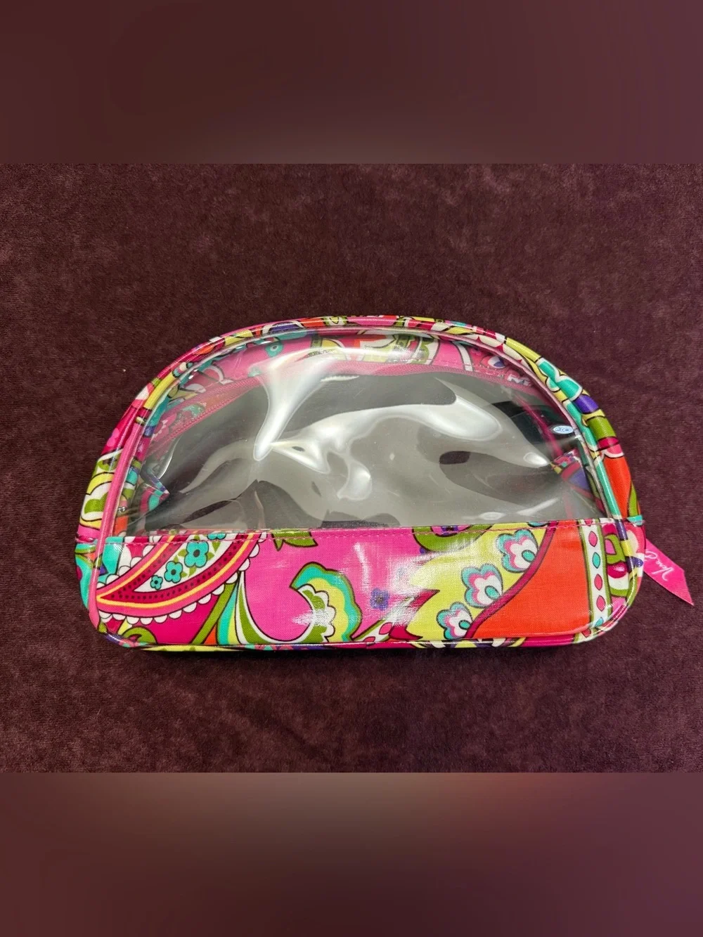 Vera Bradley Clear Cosmetic Duo in Pink Swirls